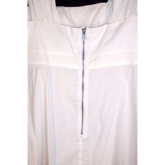 BCBG Max Azria Top S White Sleeveless Tank Zipper Back Bow Detail - Picture 6 of 9